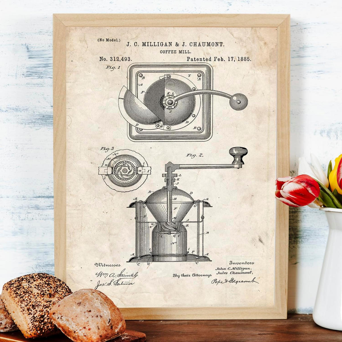 POSTER Set mit 4 Kaffeemaschine Vintage Patent Größe A4 Rahmenlos - Klar, Papier (21/1/29.7cm) - Nacnic