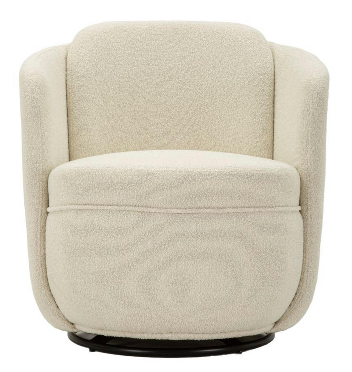 SESSEL Torino Swivel, cremefarben, Polyester, Eisen und Sperrholz, 70 x 72 x 75 cm - Creme, Holzwerkstoff/Kunststoff (70/75/72cm) - Mauro Ferretti
