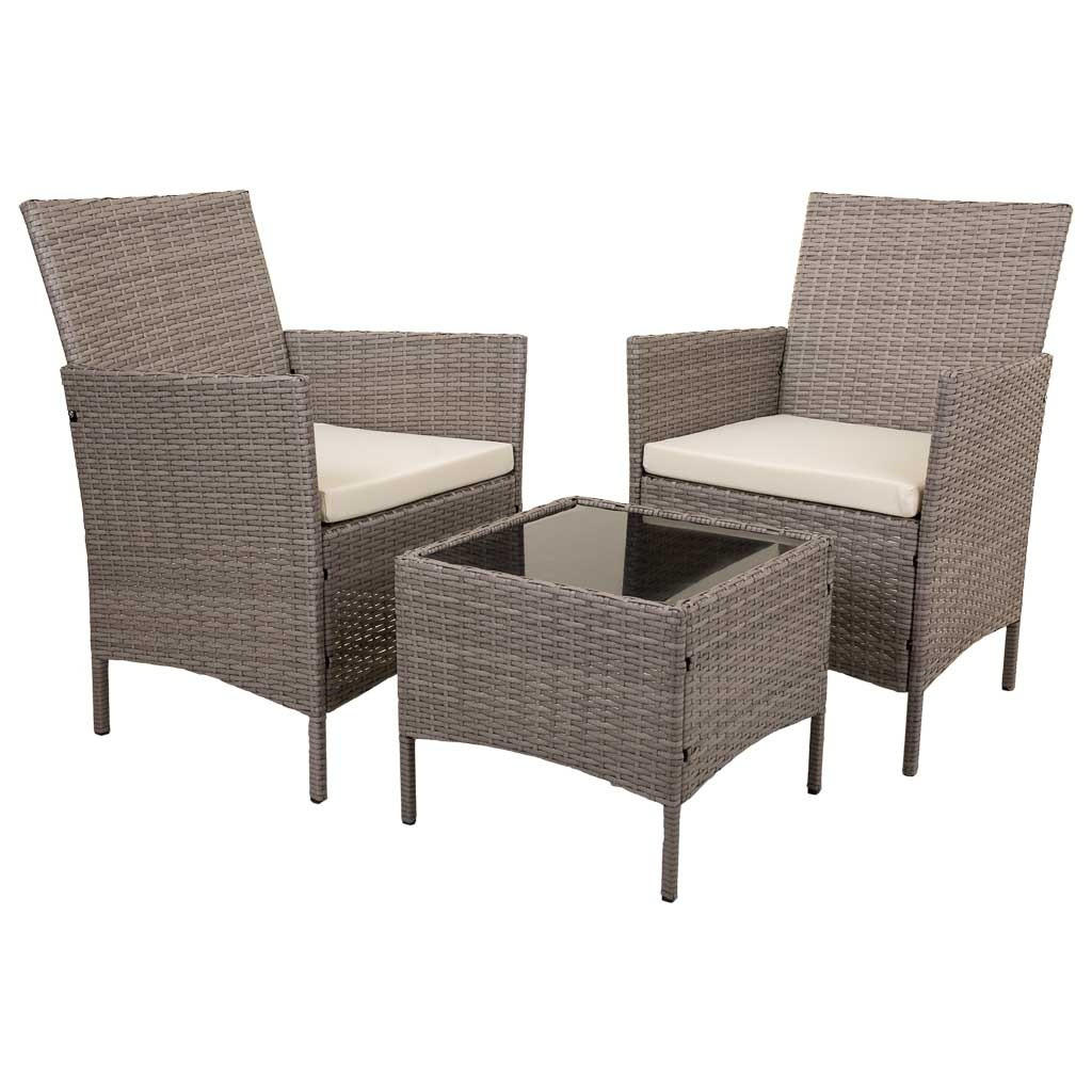 GARTENLOUNGE, 3er-Set - Grau, Naturmaterialen - Wanderlust