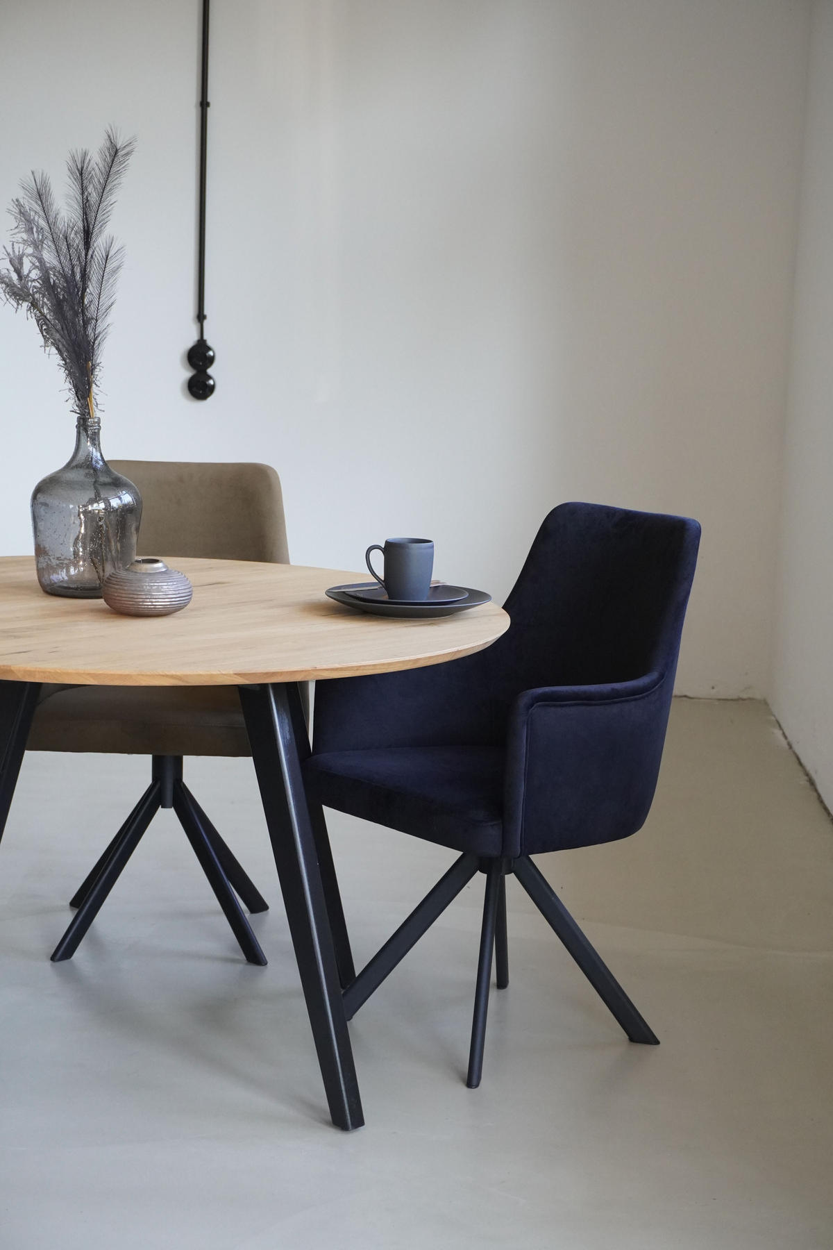 ARMLEHNENSTUHL Sello schwarz mit S-Fuß drehbar - Schwarz, Textil/Metall (55/90/58cm) - INKA furniture