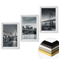 WANDBILDER 3er-Set - 40x60 cm Weißer Rahmen - Brücken, Stadtarchitektur, Grau - Weiß, Kunststoff (40/60cm) - ArtPrintCave