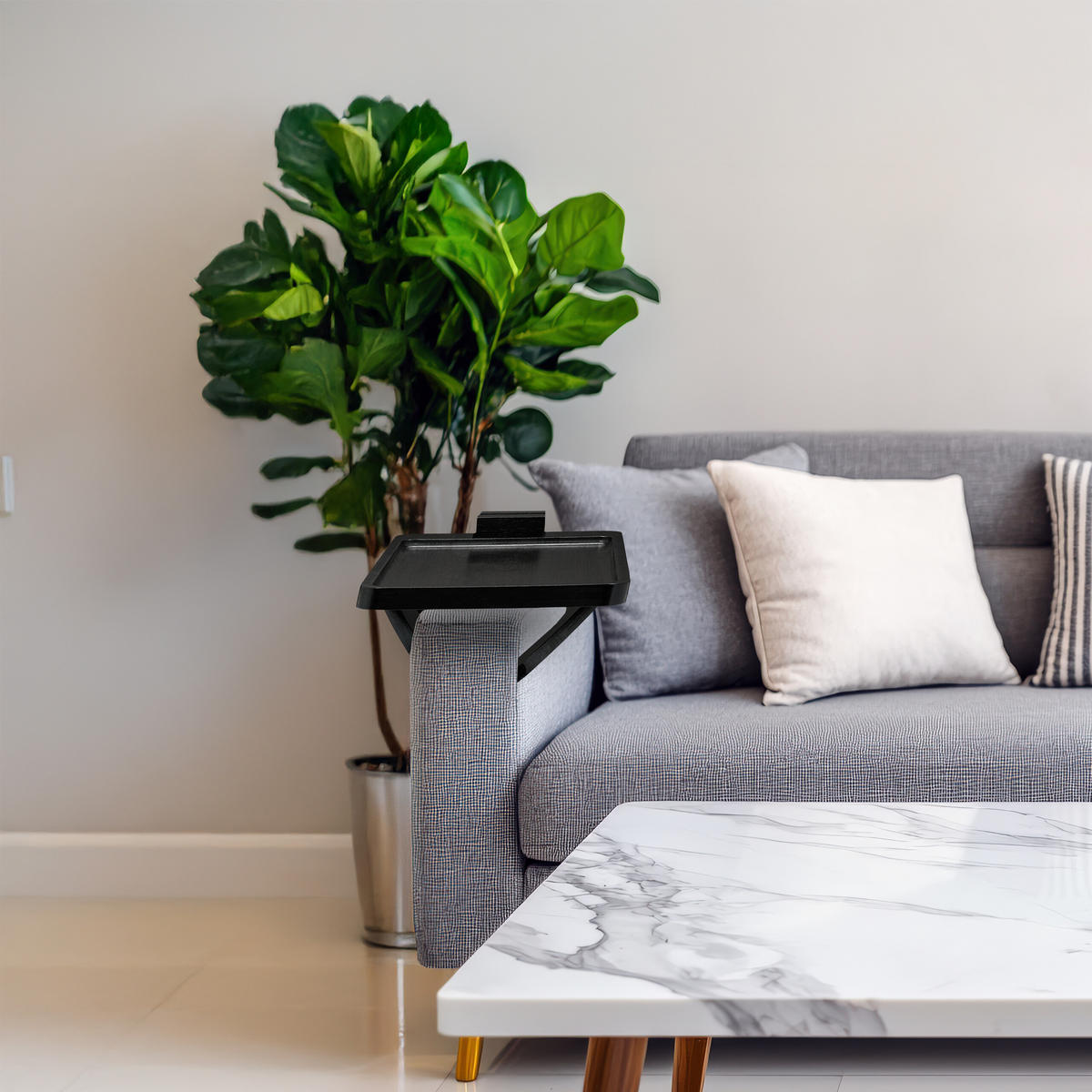 SOFATABLETT - Schwarz, Holz (40.5/12/25cm) - Relaxdays