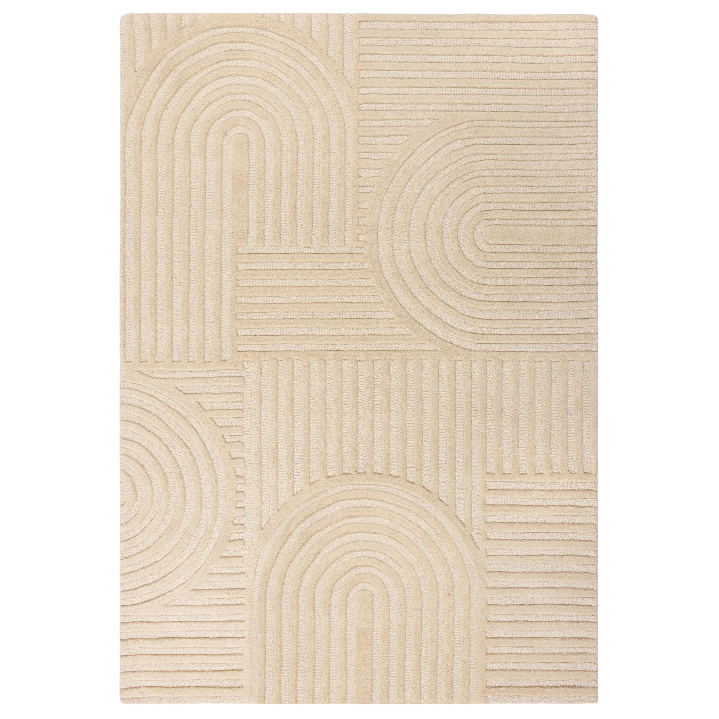 WOLLTEPPICH Pastell-Design, handgetuftet LEVEN BLAKE, Beige 160x230 cm - Beige, Textil (160/230cm) - KADIMA DESIGN