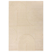 WOLLTEPPICH Pastell-Design, handgetuftet LEVEN BLAKE, Beige 160x230 cm - Beige, Textil (160/230cm) - KADIMA DESIGN