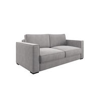 SCHLAFSOFA GERADE Samt Hellgrau 226cm - Hellgrau/Grau, Textil (226/85/100cm) - Sia Home