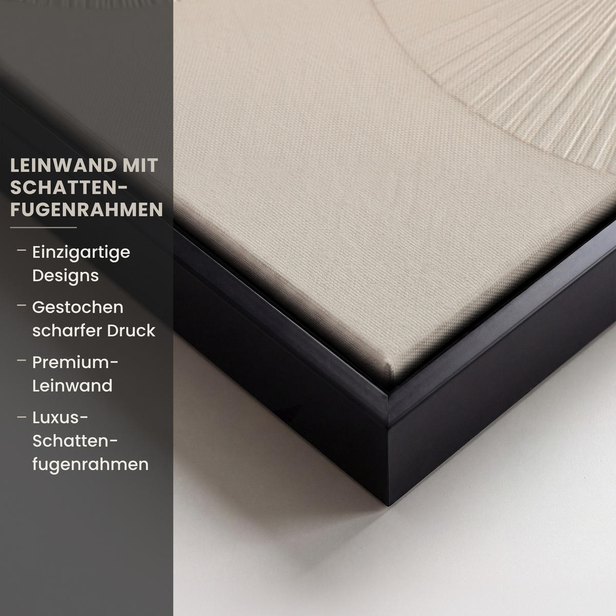 LEINWAND Bilder mit Rahmen - Japandi - Beige - Modern - 40x60 - Ecru, Textil (40/60cm) - MuchoWow
