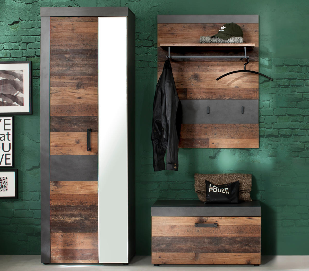 GARDEROBE Braun - Braun, Holzwerkstoff (160/192/37cm) - ebuy24