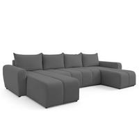 WOHNLANDSCHAFT Ferrande Grau 318/149/91 cm mit Schlaffunktion Bettkasten Wohnzimmer - Schwarz/Grau, Kunststoff/Textil (318/91/149cm) - AX Living