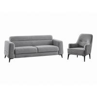 SITZGARNITUR Manta, Grau Stellvariante 3+1 - Grau, Holzwerkstoff/Kunststoff (237/87/98cm)