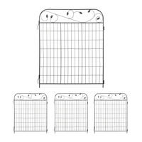 4XGARTENZAUN - Schwarz, Metall (375/112/1cm) - Relaxdays