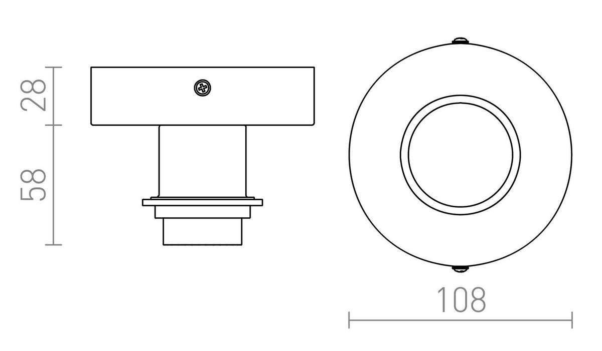 LEUCHTE SOLO R Chrom 15 W - Chromfarben, Metall (10/10/85cm) - Rendl