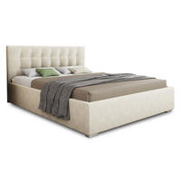 POLSTERBETT KINA 200/200 in Velours Beige - Beige, Holz/Holzwerkstoff (200/200cm) - Deine Möbel 24