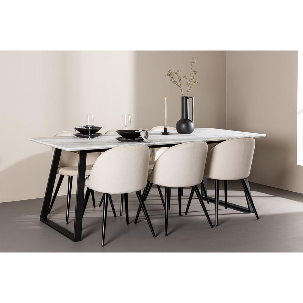 TISCHGRUPPE Beige - Beige, Holz (200/75/90cm) - ebuy24