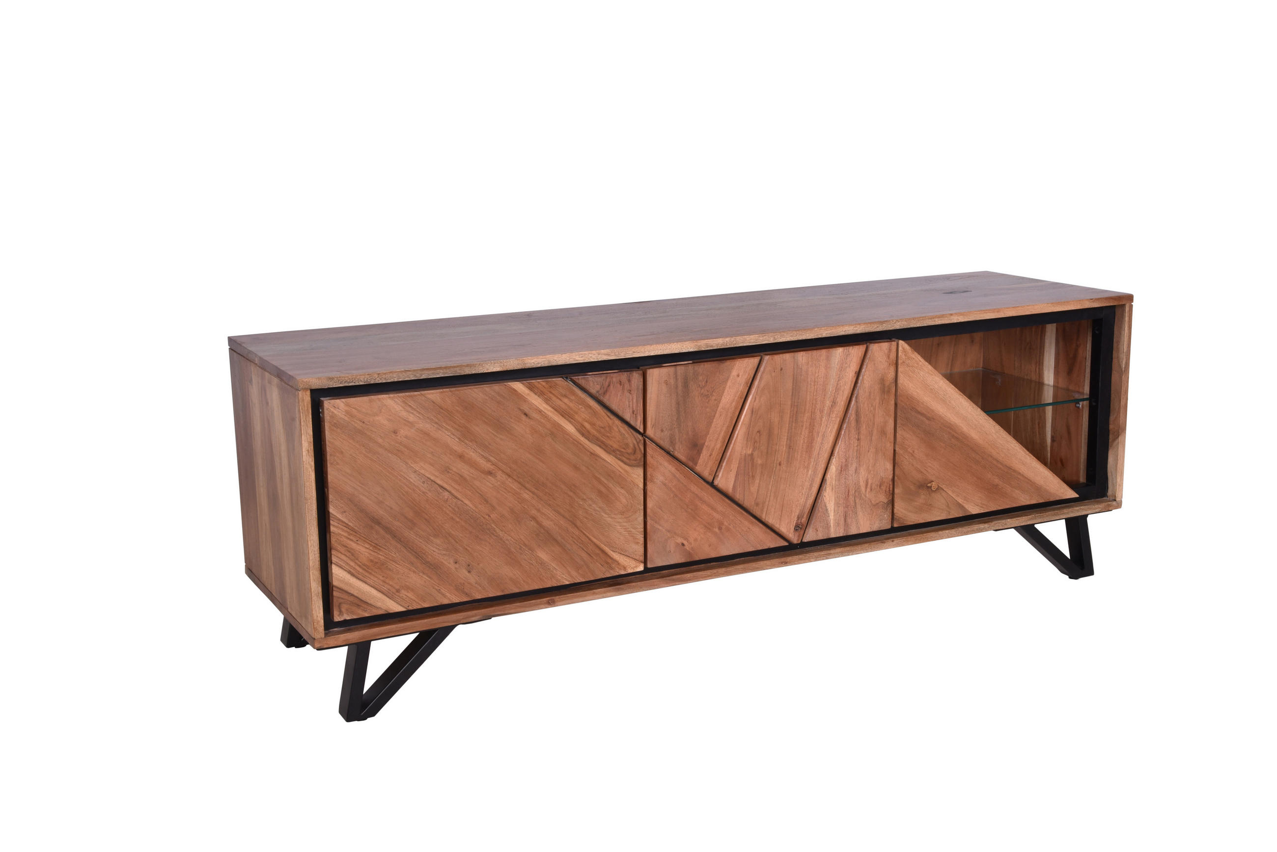 TV-SCHRANK Ebba Akazienbraun 51x40x150cm - Akaziefarben, Holz (40/51/150cm) - DELUKE