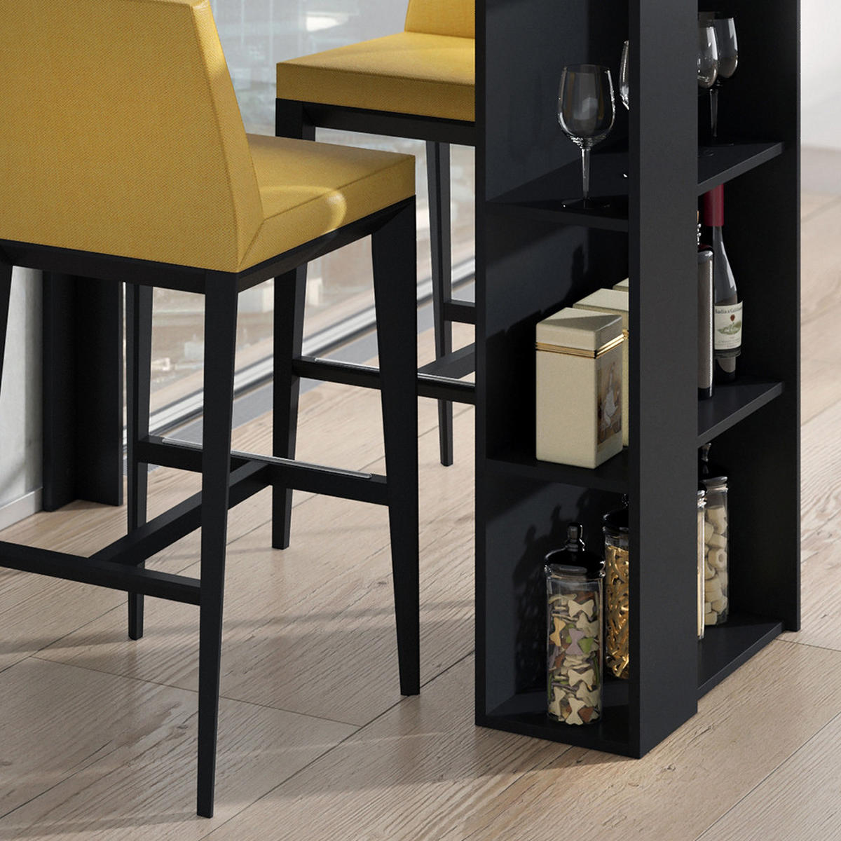 BARTISCH Noel Schwarz 120 x 60 cm - Schwarz, Holzwerkstoff (120/105.6/60cm) - Vicco