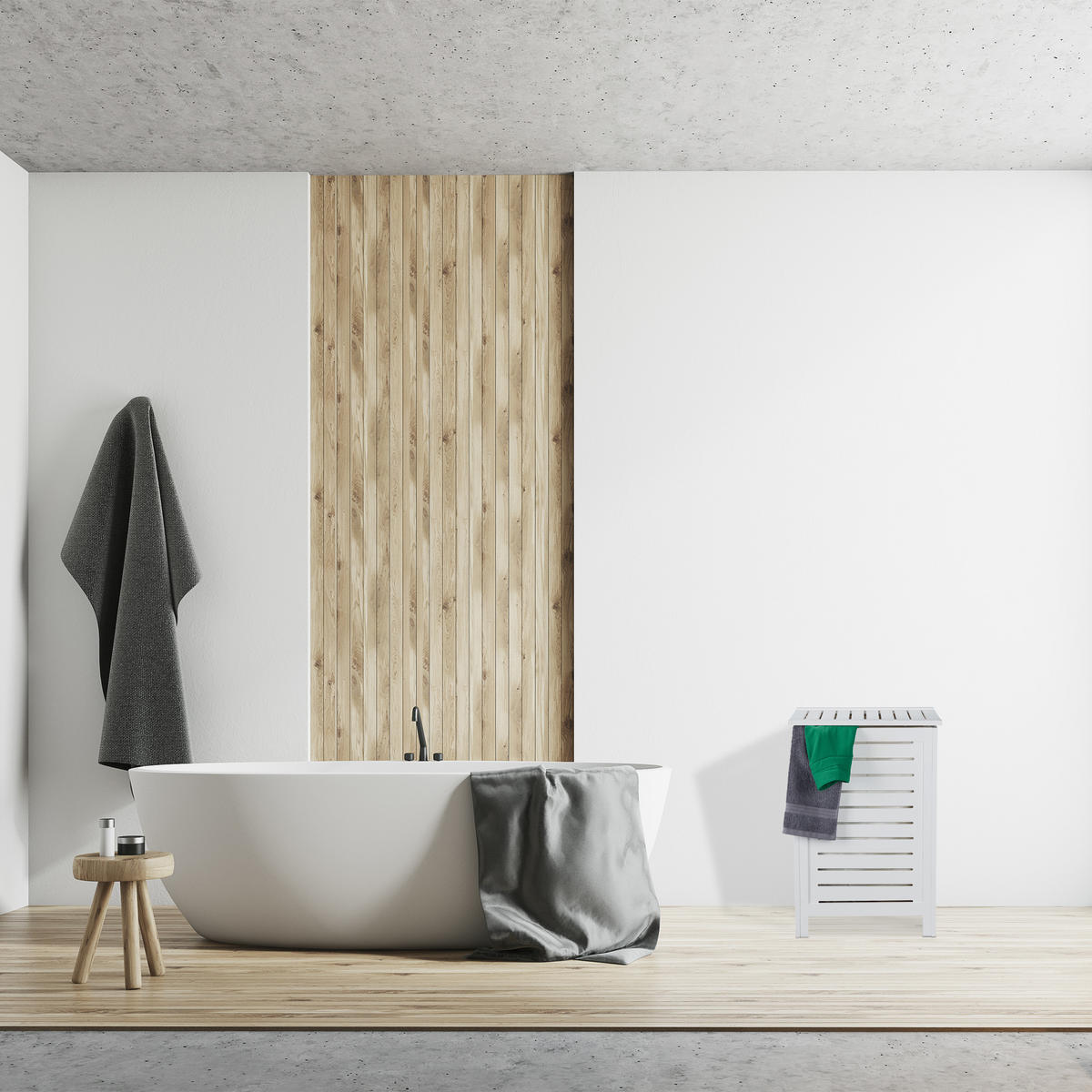 WÄSCHETRUHE - Weiß, Holz/Holzwerkstoff (45/65.5/45cm) - Relaxdays