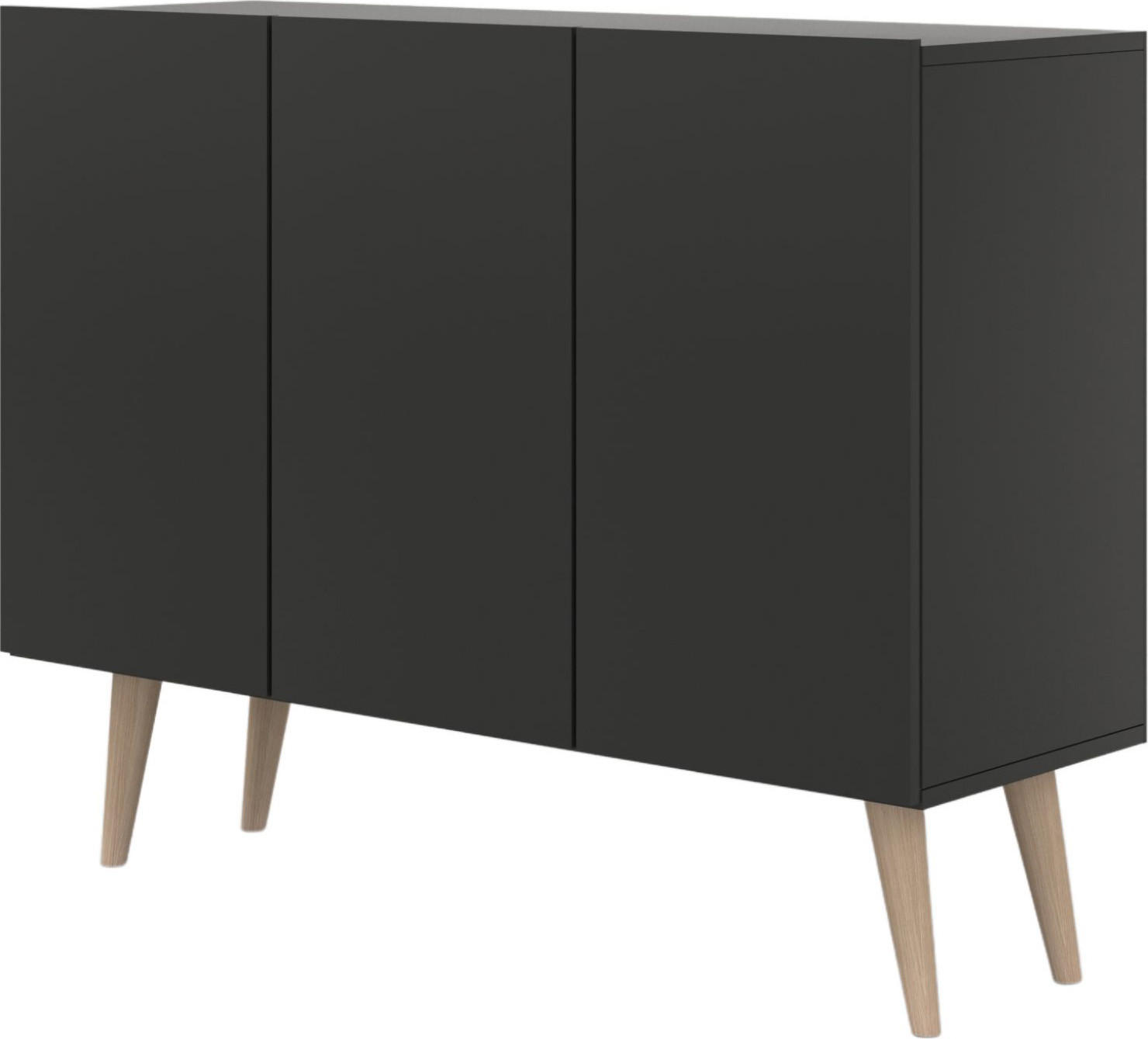 SIDEBOARD Ivy 120/95/40 cm in Schwarz - Hellbraun/Schwarz, Holz/Holzwerkstoff (120/95.5/39.9cm) - WFL GROUP