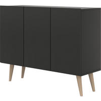 SIDEBOARD Ivy 120/95/40 cm in Schwarz - Hellbraun/Schwarz, Holz/Holzwerkstoff (120/95.5/39.9cm) - WFL GROUP
