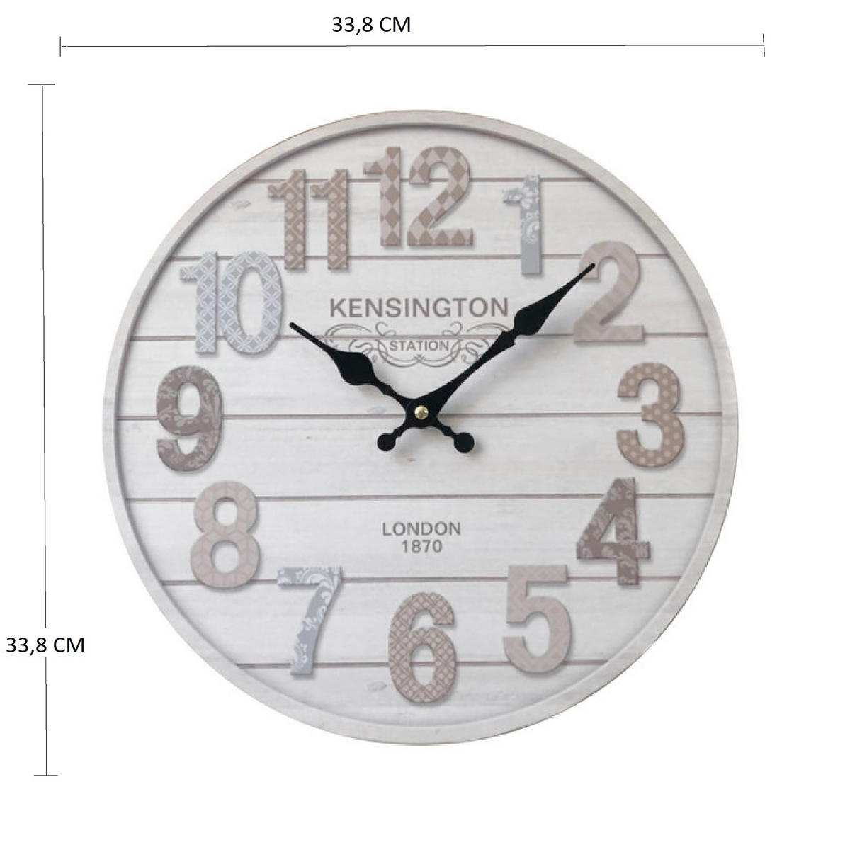 WANDUHR Weiß 4/34/34 cm - Weiß, Holzwerkstoff (4/34/34cm) - Mobili Rebecca