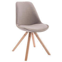 STUHL Stoff taupe - Taupe/Eukalyptusholzfarben, Holz/Textil (48/84/56cm) - CLP