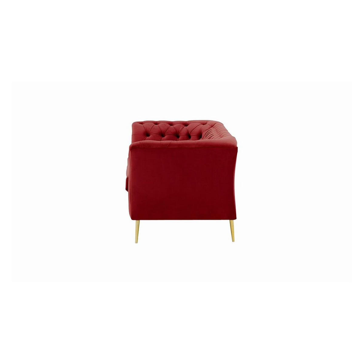 ZWEISITZER-SOFA Chesterfield Modern-Velluto 7 - Rot, Holz/Textil (183/74/80cm)