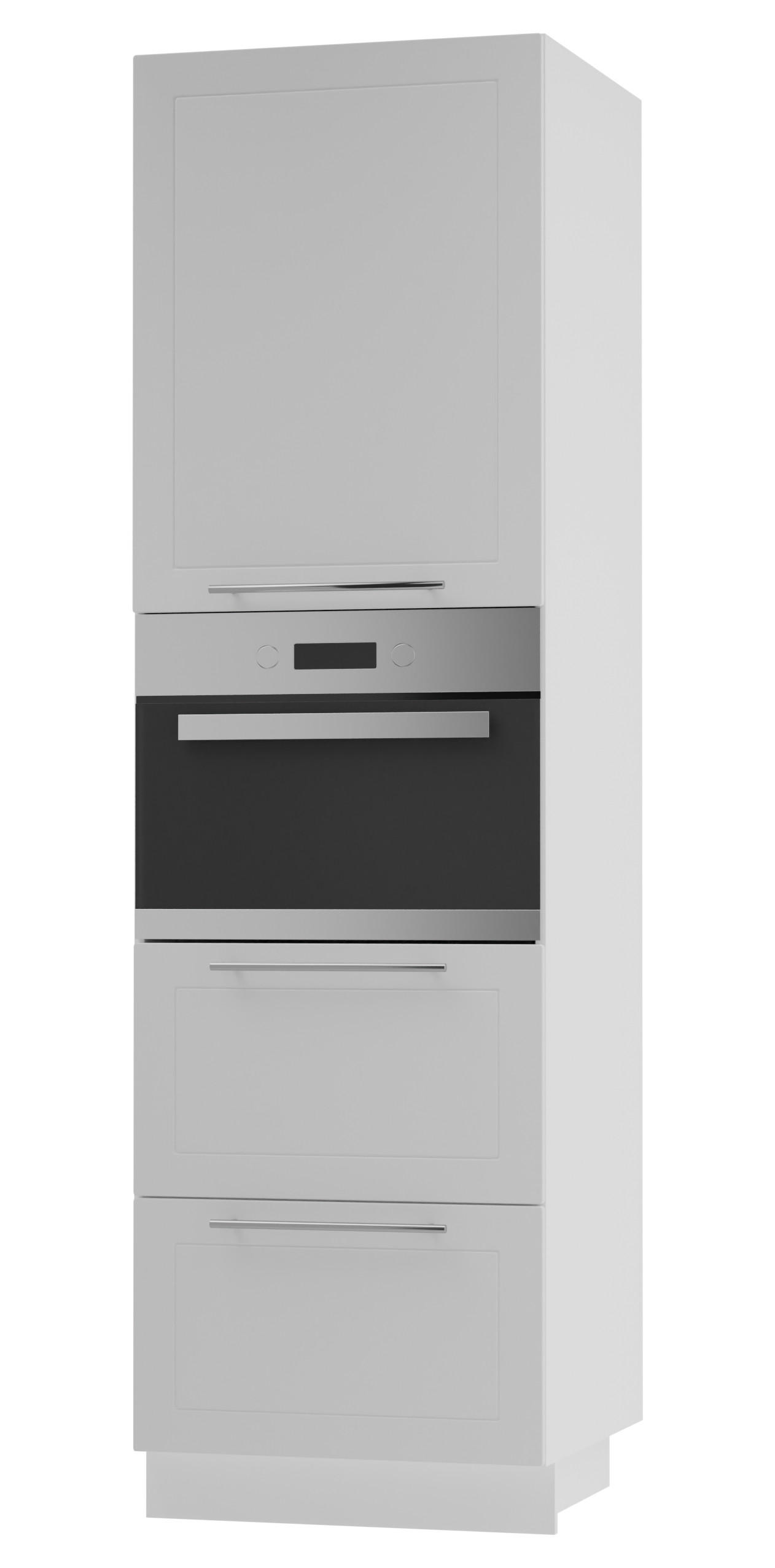 Feldmann-Wohnen Backofenhochschrank Weiß, Weiß 60x207x59 cm