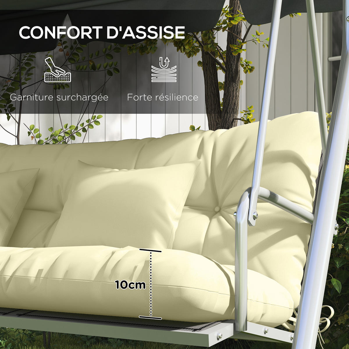 SESSELAUFLAGEN Creme 1 Stück - Beige, Kunststoff (50/10/150cm) - GiPP