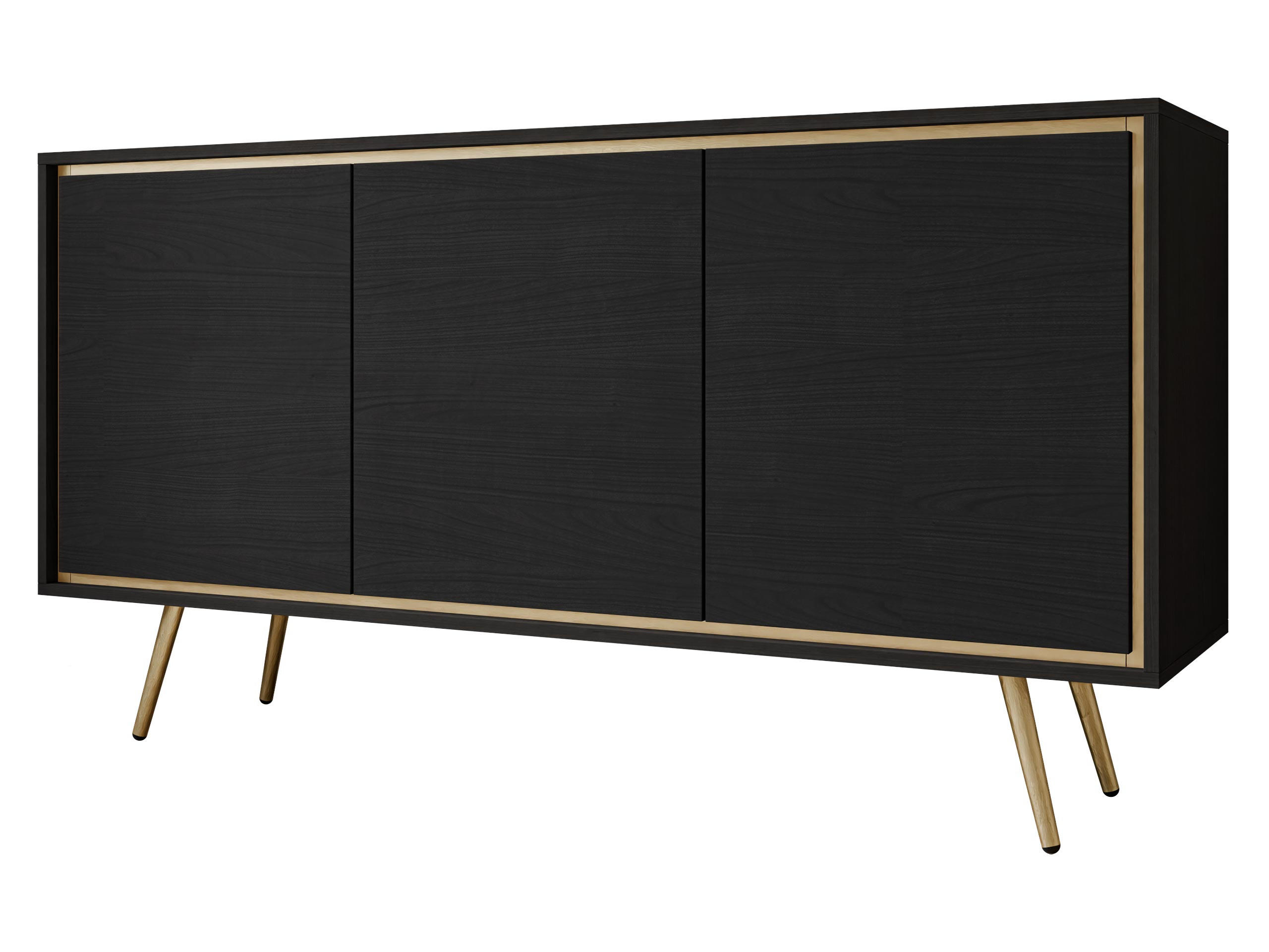 KOMMODE Tori 01 - Goldfarben/Schwarz, Holzwerkstoff/Metall (150/80/40cm) - MIRJAN24