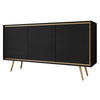 KOMMODE Tori 01 - Goldfarben/Schwarz, Holzwerkstoff/Metall (150/80/40cm) - MIRJAN24