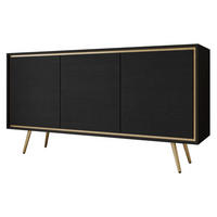 KOMMODE Tori 01 - Goldfarben/Schwarz, Holzwerkstoff/Metall (150/80/40cm) - MIRJAN24