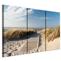 LEINWANDBILD Strand 3-tlg. 120x80 cm - Multicolor, Holz (120/80cm) - LUMASOUL
