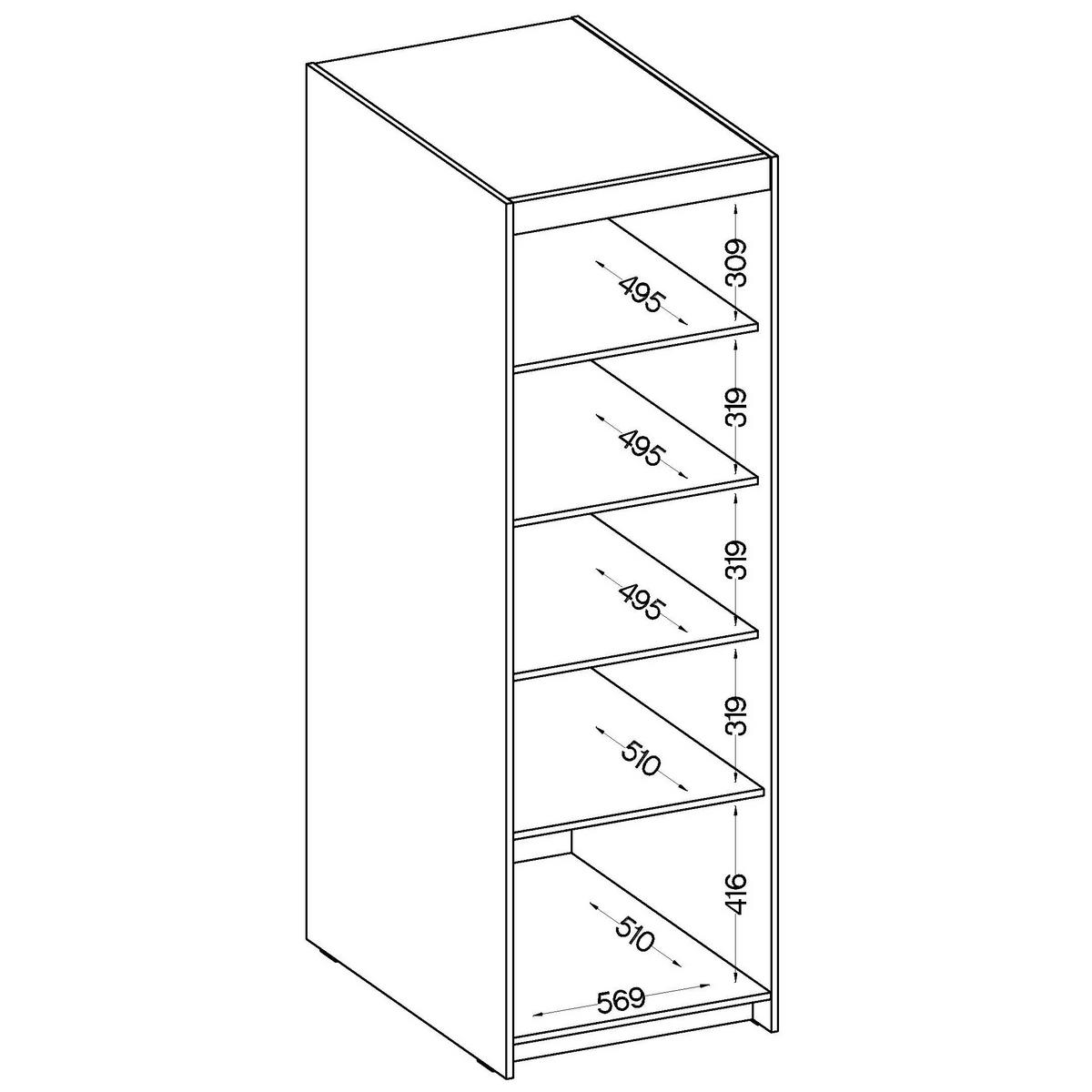 DREHTÜRENSCHRANK ELENORA 59,9/190,5/53cm 1-türig Braun - Braun, Holzwerkstoff (59.9/190.5/53cm) - MASSENO