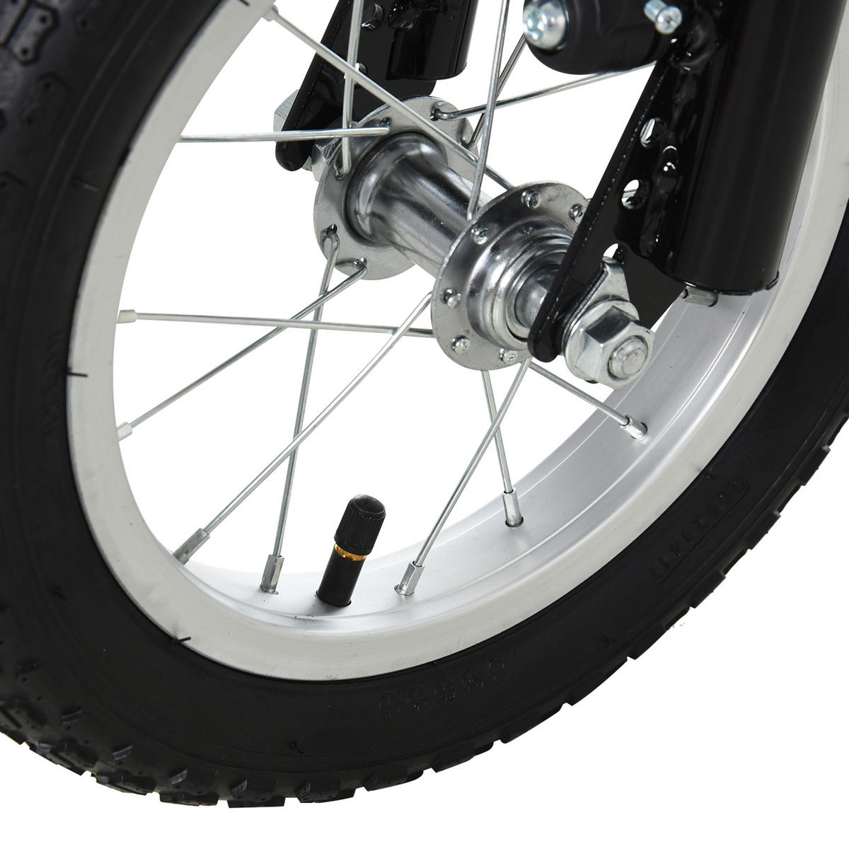 KINDERSCOOTER DE-16927 12 Zoll Luftreifen + Doppelbremse Schwarz - Schwarz, Metall (120/58/95cm) - ComfortXL