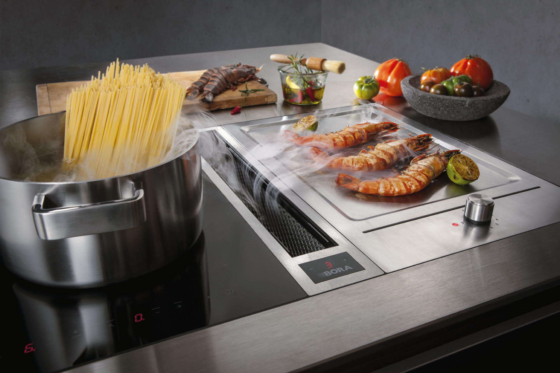 integrierter Teppanyakigrill in der KÃ¼che