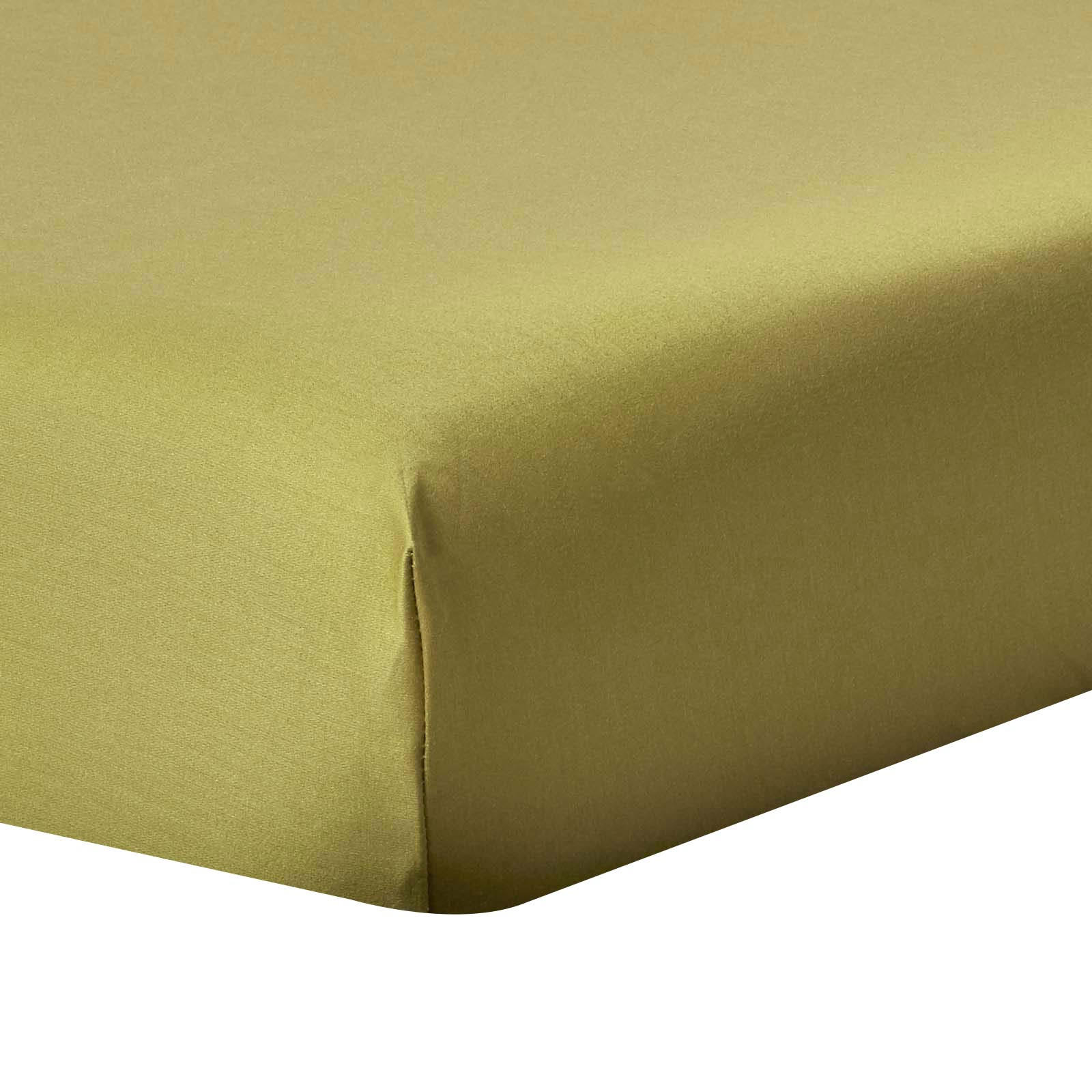 SPANNBETTLAKEN extra hoch, Ägyptische Baumwolle, Fadendichte 1000 - Olivgrün, Textil (90/190cm) - Homescapes