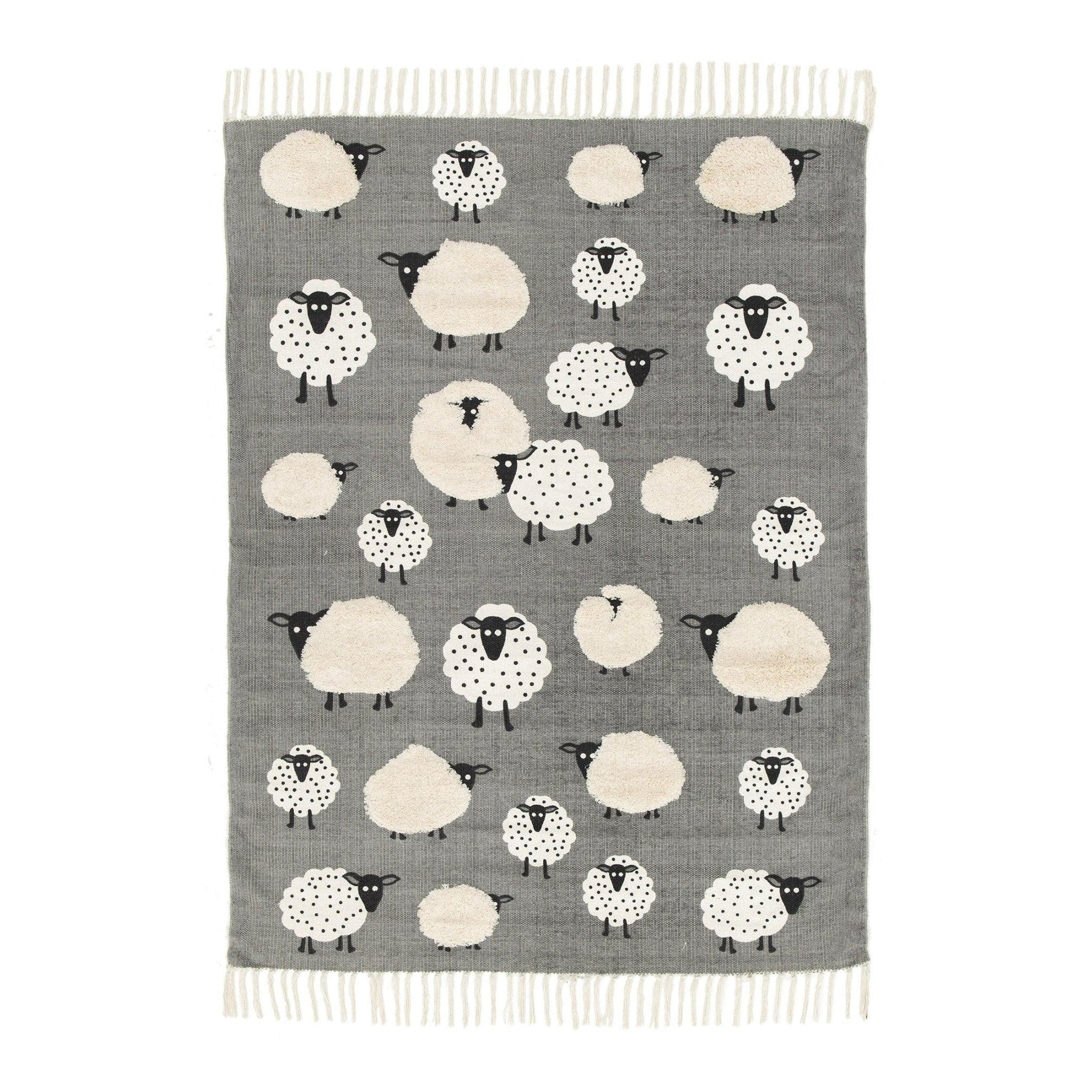 KINDERTEPPICH aus Baumwolle grau - Grau, Naturmaterialien (120/170cm) - AFK Living