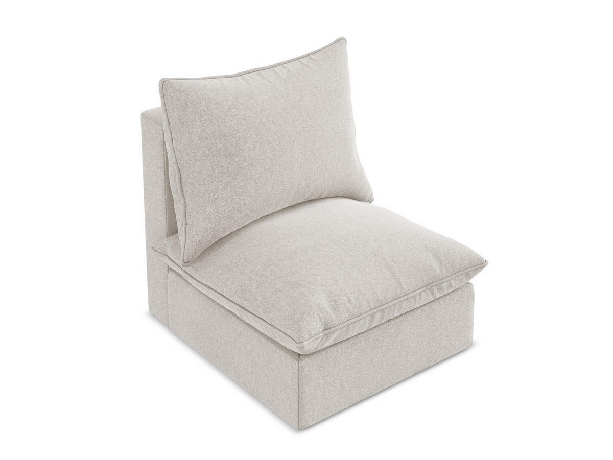 SOFAELEMENT Samt Stoff Beige - Hellbraun/Schwarz, Holzwerkstoff/Kunststoff (75/77/90cm) - Makamii