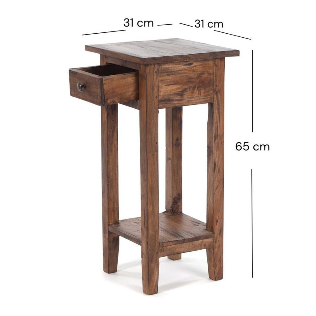 Thumbnail - Design Delights Telefontisch, Hellbraun, Holz, 31x65x31 cm, Wohnzimmer, Wohnzimmertische, Beistelltische