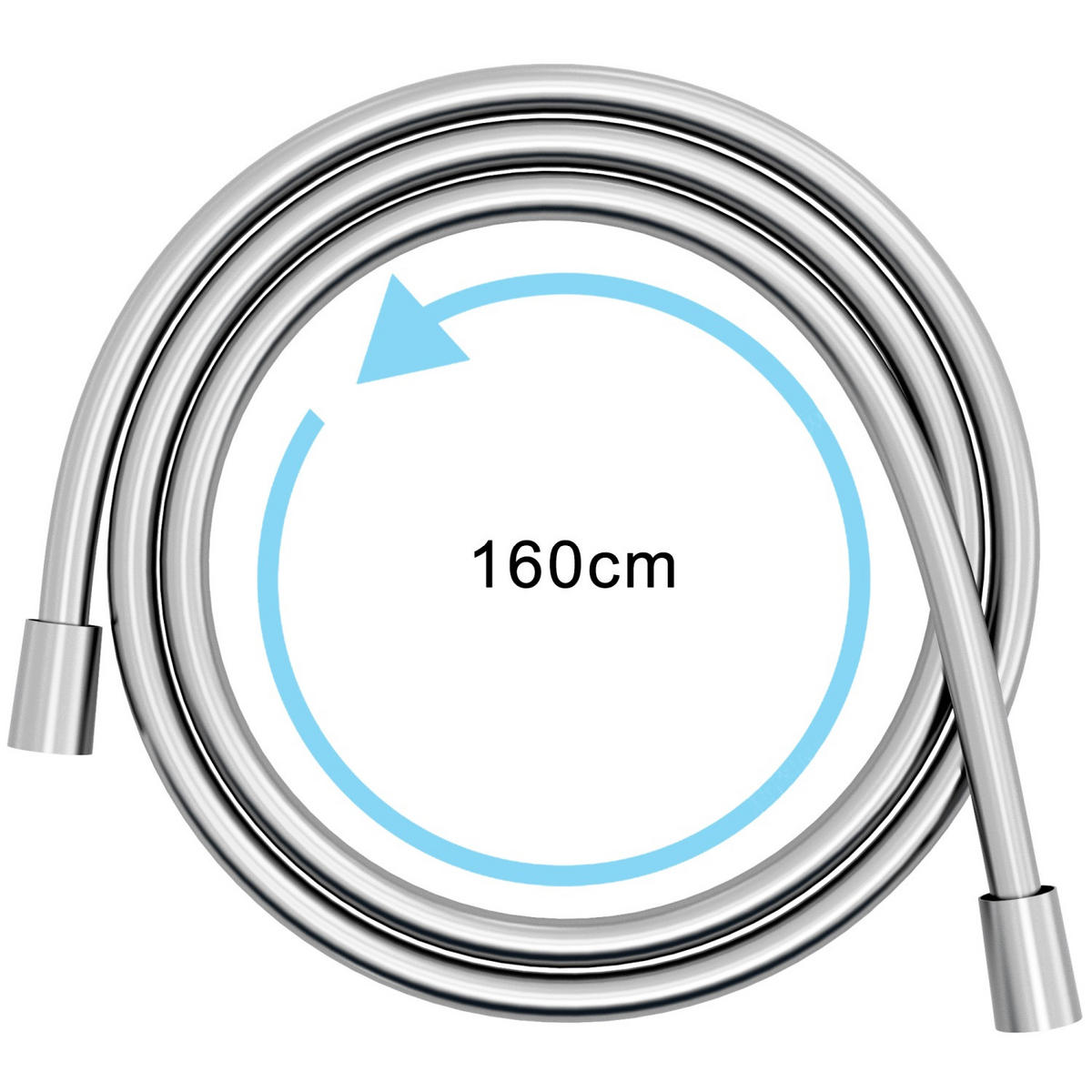 UNIVERSAL DUSCHSCHLAUCH 150 cm Länge - Silberfarben, Kunststoff (18cm) - Intirilife