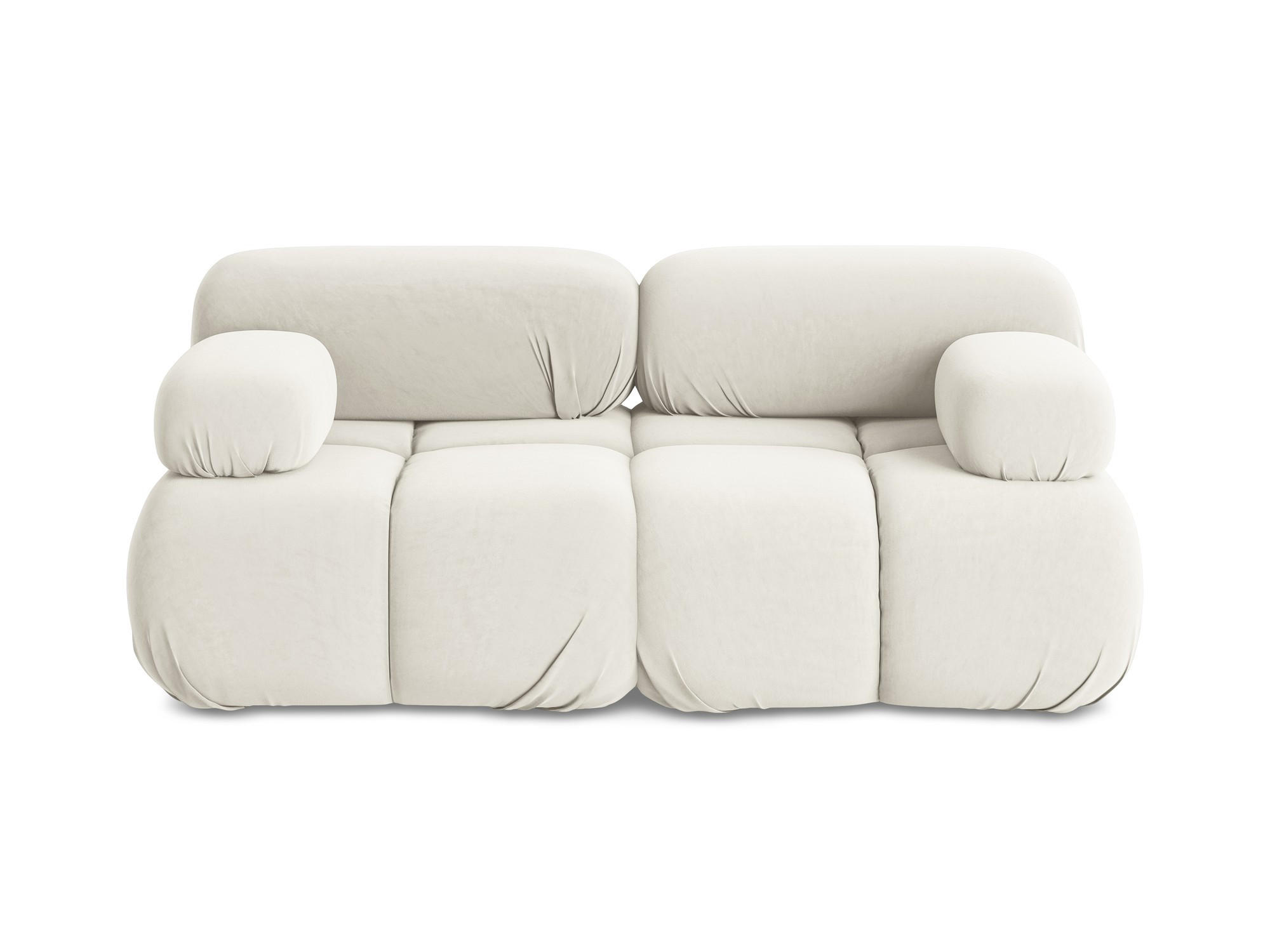 2-SITZER-SOFA Samt Stoff Beige - Beige/Creme, Kunststoff/Textil (190/70/96cm) - Makamii