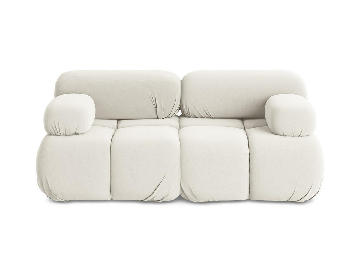 2-SITZER-SOFA Samt Stoff Beige - Beige/Creme, Kunststoff/Textil (190/70/96cm) - Makamii