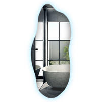 LED-SPIEGEL 35x80 cm Asymmetrisch Kaltweiß 6000K - Blau, Glas (35/80/0.4cm) - Wallfluent