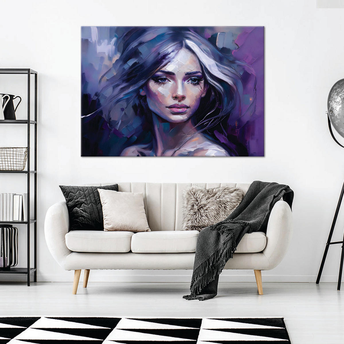 WANDBILD frau glamour violett - Lila, Textil (60/40cm) - Feeby