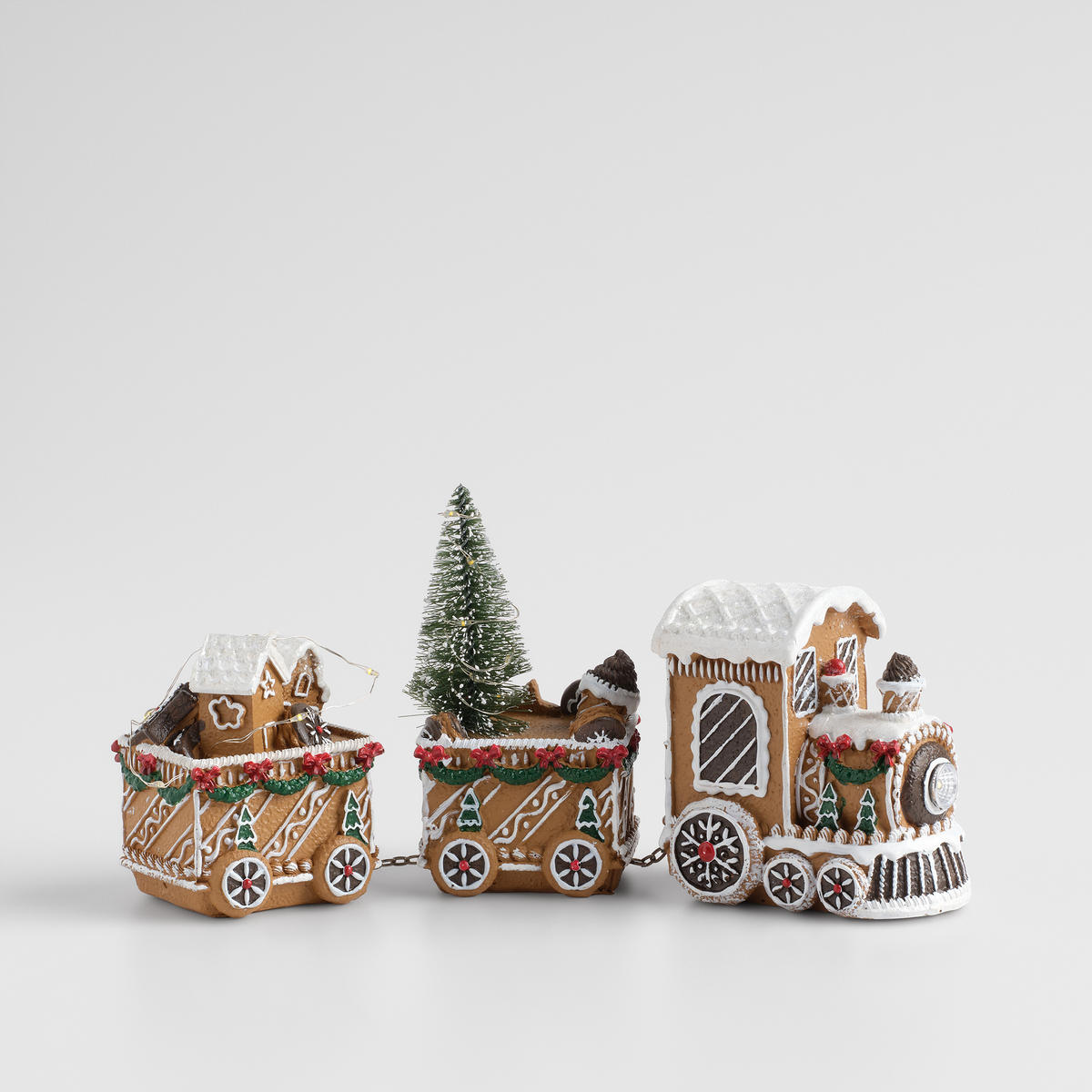 DEKOFIGUR Led CHARMTRAIN, 18 x 15 cm, Braun, Beleuchtet Weihnachtsfigur, Weihnachtsdeko, Deko Wohnzimmer, Winter Christmas, XMAS Geschenk - Braun, Kunststoff (7.5/15.5/18cm) - home&you
