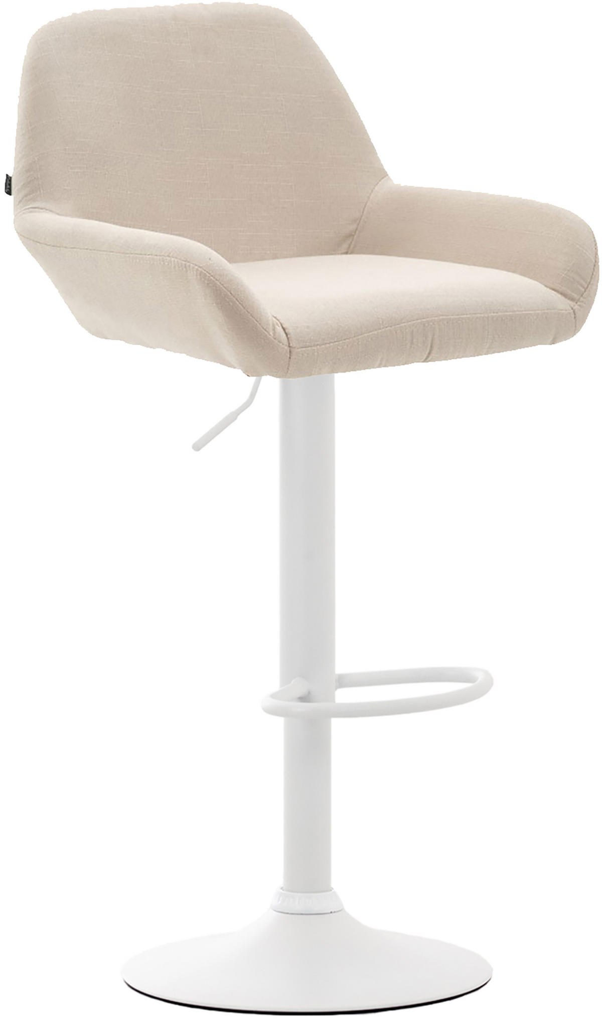BARHOCKER 2er Set Prag Stoff weiß creme - Chromfarben/Creme, Textil/Metall (51/109/52cm) - TPFLiving