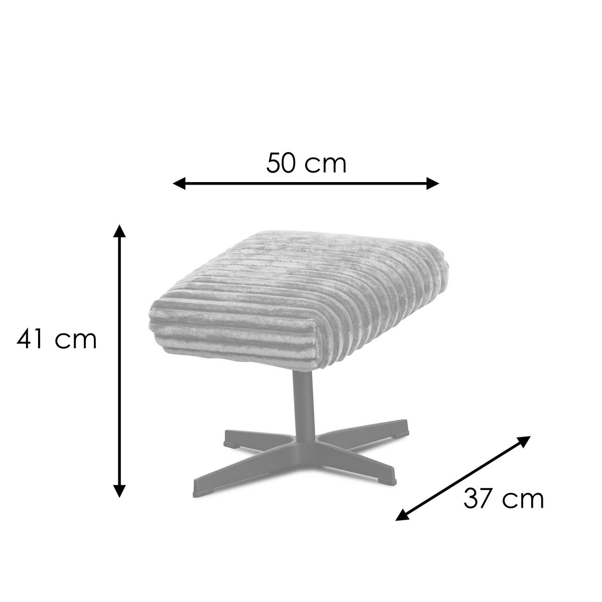 HOCKER MONACO Cordstoff ecru - Ecru/Schwarz, Holz/Textil (50/41/37cm) - Courtois Laville