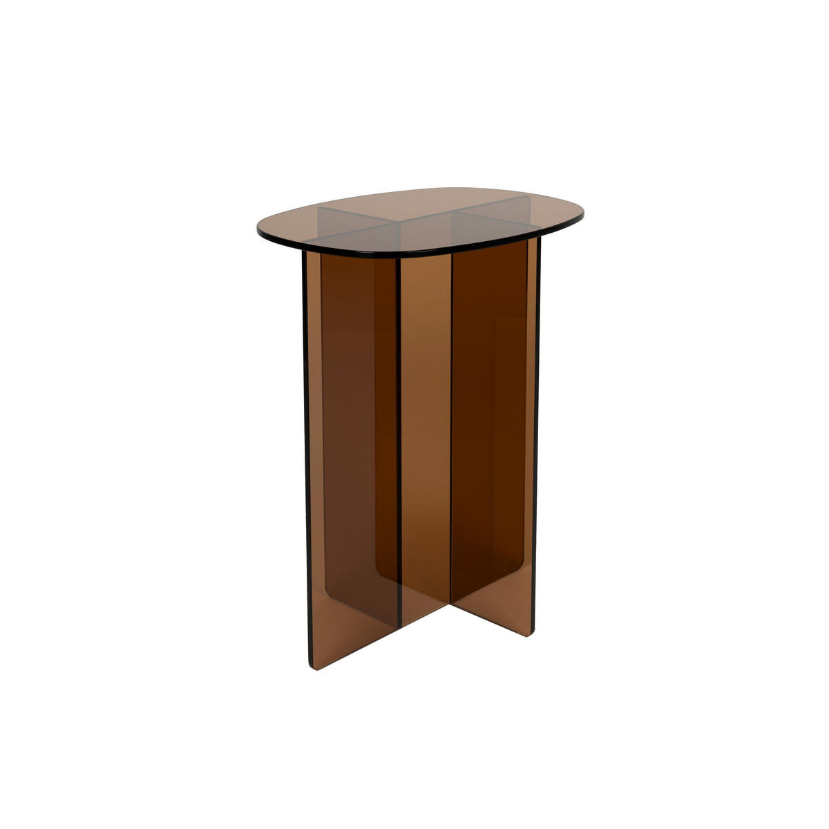 BEISTELLTISCH Linea 30x40 cm Braun - Braun, Glas (30/40/50cm) - Zuiver