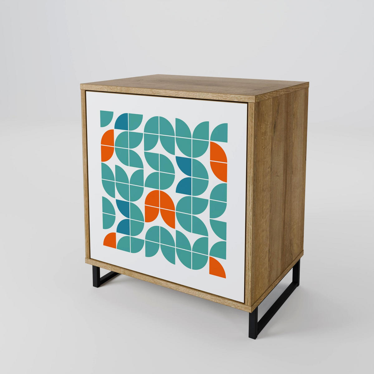 SIDEBOARD BE THE CHANGE, Eichefarben, 57,5x42x57,5 cm, Ohne Füße - Eichefarben/Multicolor, Holzwerkstoff (57.5/57.5/42cm) - SpaceRebels