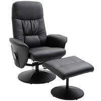 RELAXSESSEL Massagesessel mit Liegefunktion Fußhocker Stauraum TV-Sessel Schwarz - Schwarz, Kunststoff/Metall (81/105/76cm) - HOMCOM