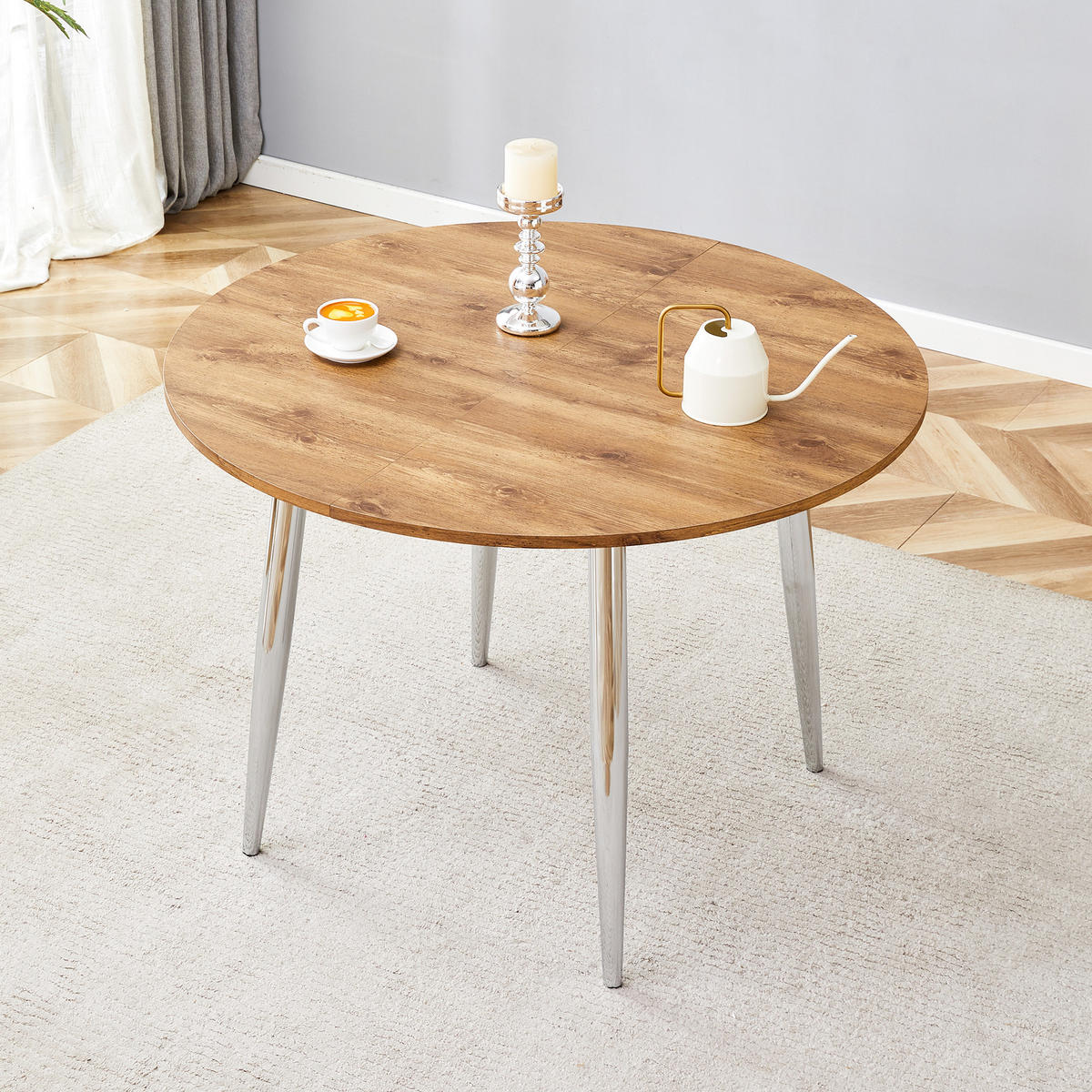 ESSTISCH ausziehbar 107-137 cm DE-40074 Weiß - Naturfarben, Holzwerkstoff (107/137/75cm) - ComfortXL